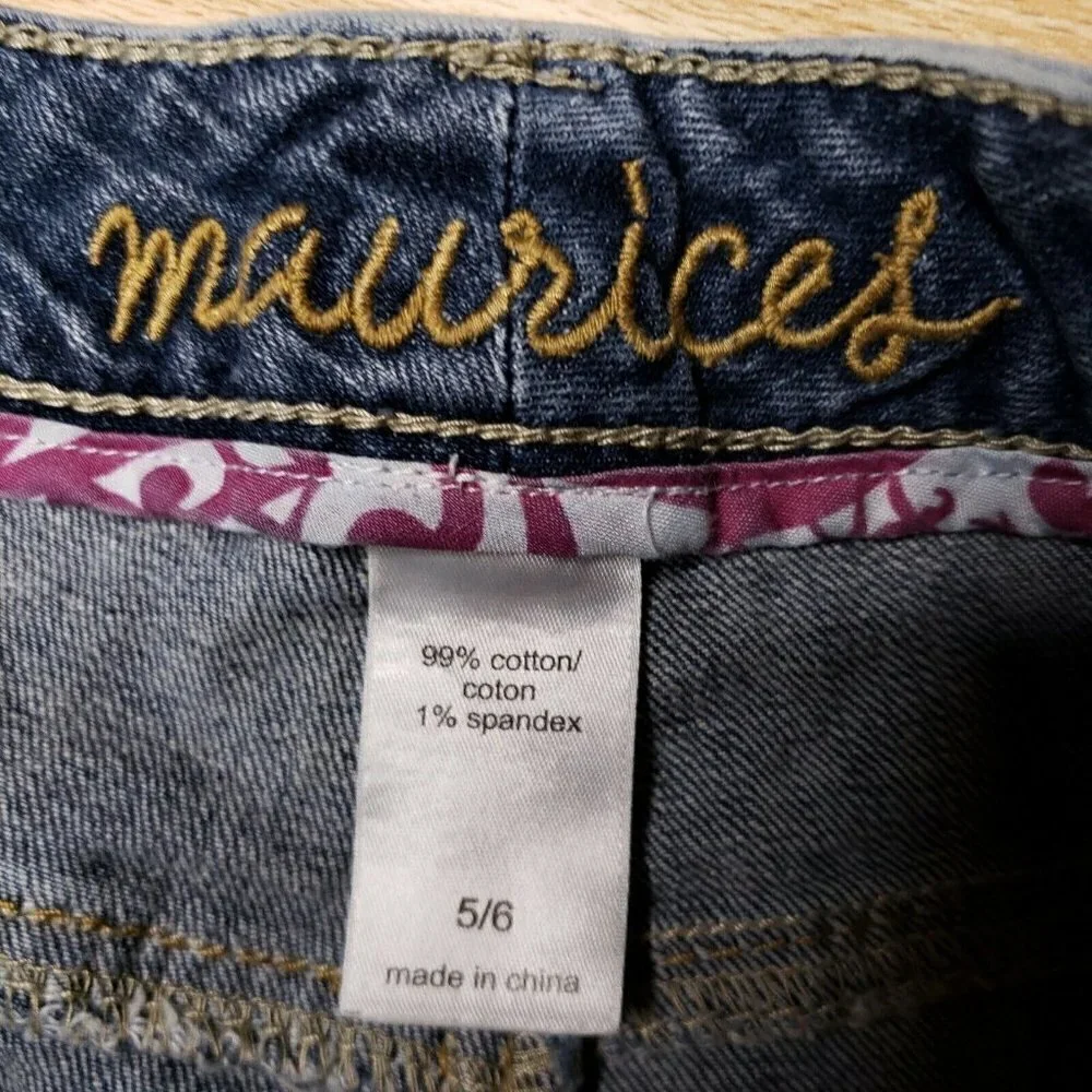 Maurices Womens Distressed Denim Shorts With Stud Detail  5-6